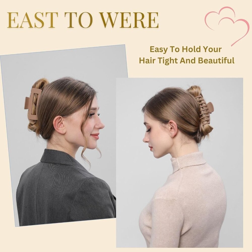 Hair Clips for Women 4.3 Inch Large Hair Claw Clips for Women Thin Thick Curly H - Picture 3 of 9